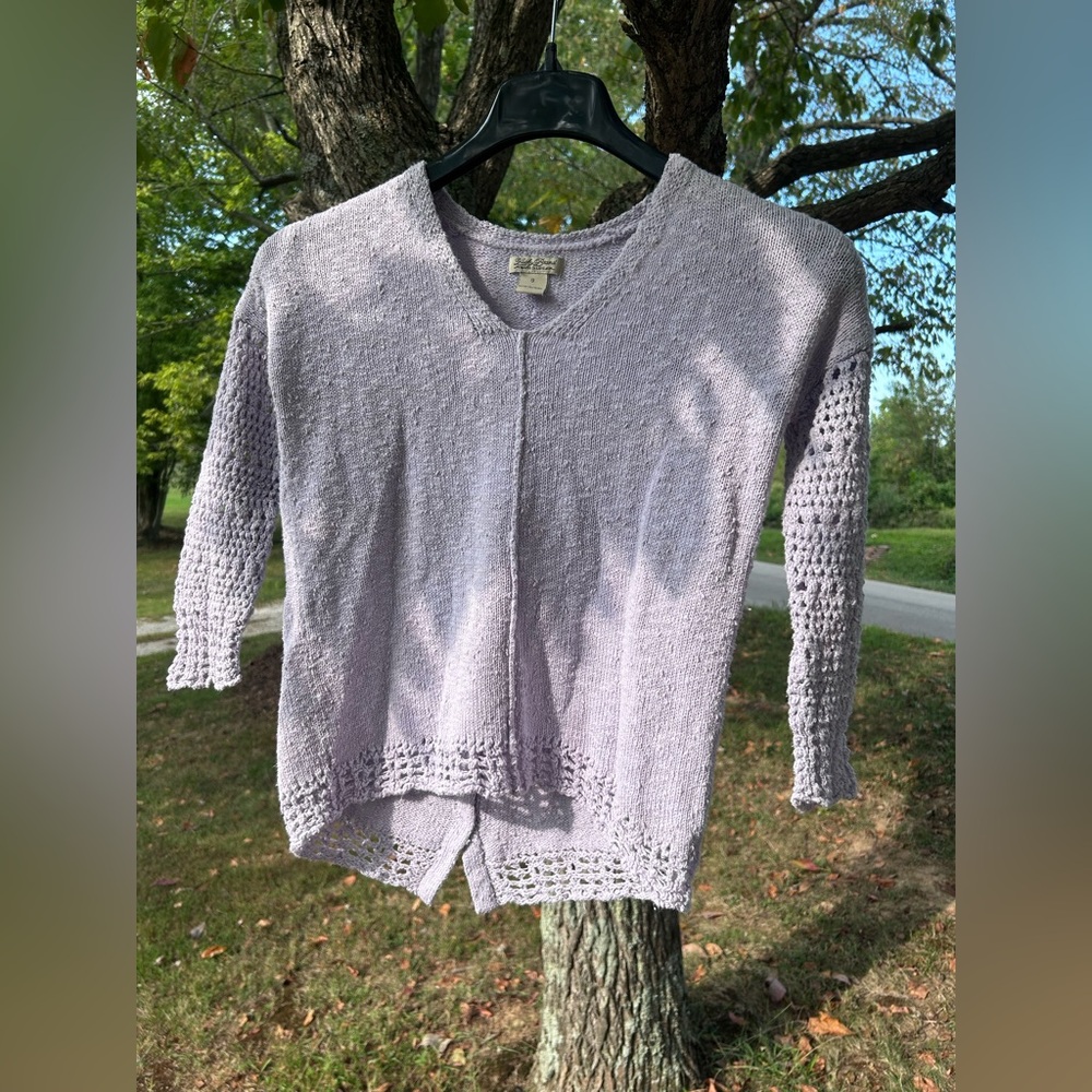 Lucky Brand Lavender V-Neck Knit Sweater w/ Buttons